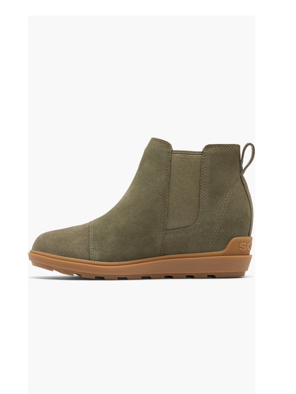 Sorel Evie 2 Waterproof Suede Chelsea Boots Stone Green & Grill 2 Women’s Size 5 - Picture 7 of 15